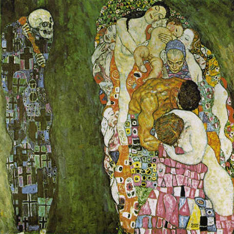 reproductie Death and life van Gustav Klimt